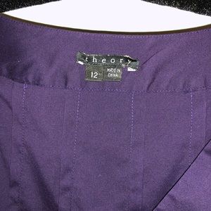 Theory Poplin Pleat Dress, Purple, Size 12